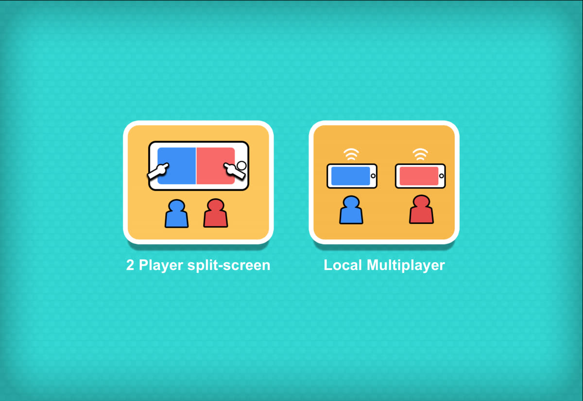 PKKP: CookDuo start screen with the choice between 2 Player split-screen on one device and Local Multiplayer on two devices